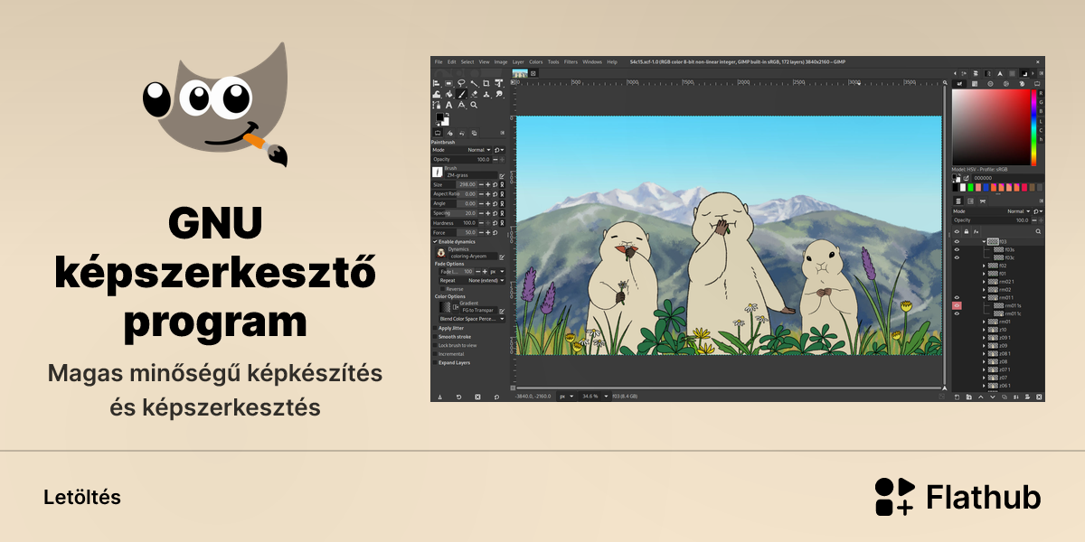 GNU képszerkesztő program telepítése Linuxra | Flathub