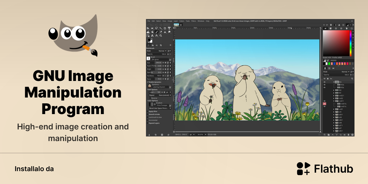 Installa GNU Image Manipulation Program su Linux | Flathub