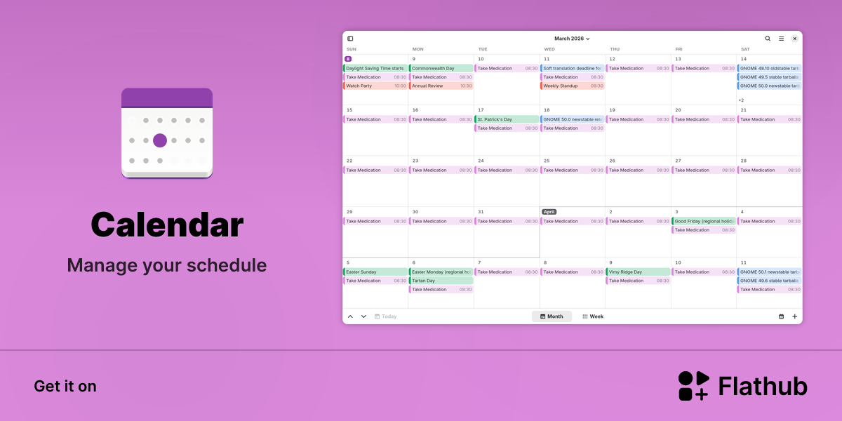 Install Calendar on Linux | Flathub