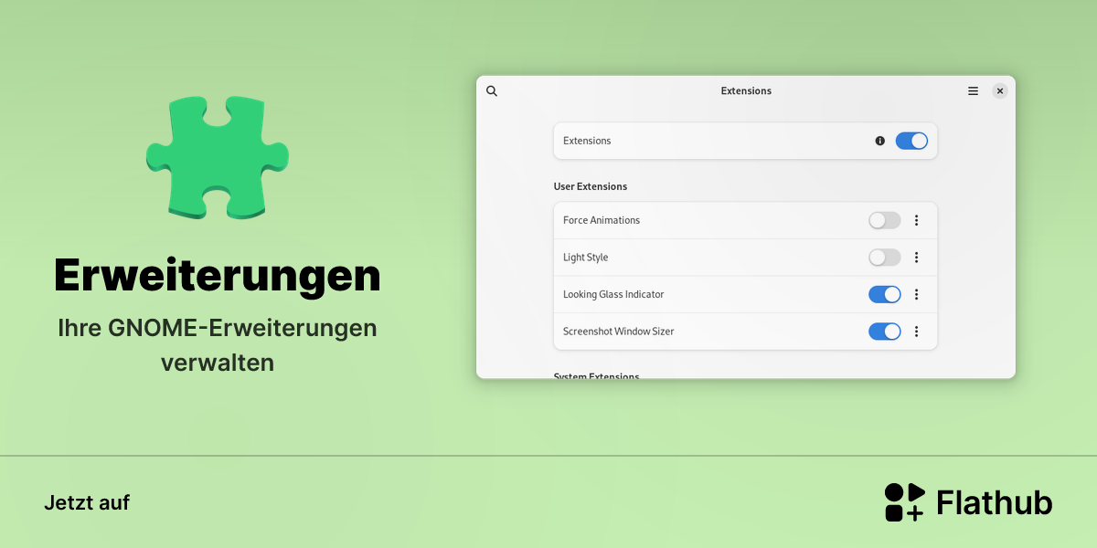 Erweiterungen auf Linux installieren | Flathub