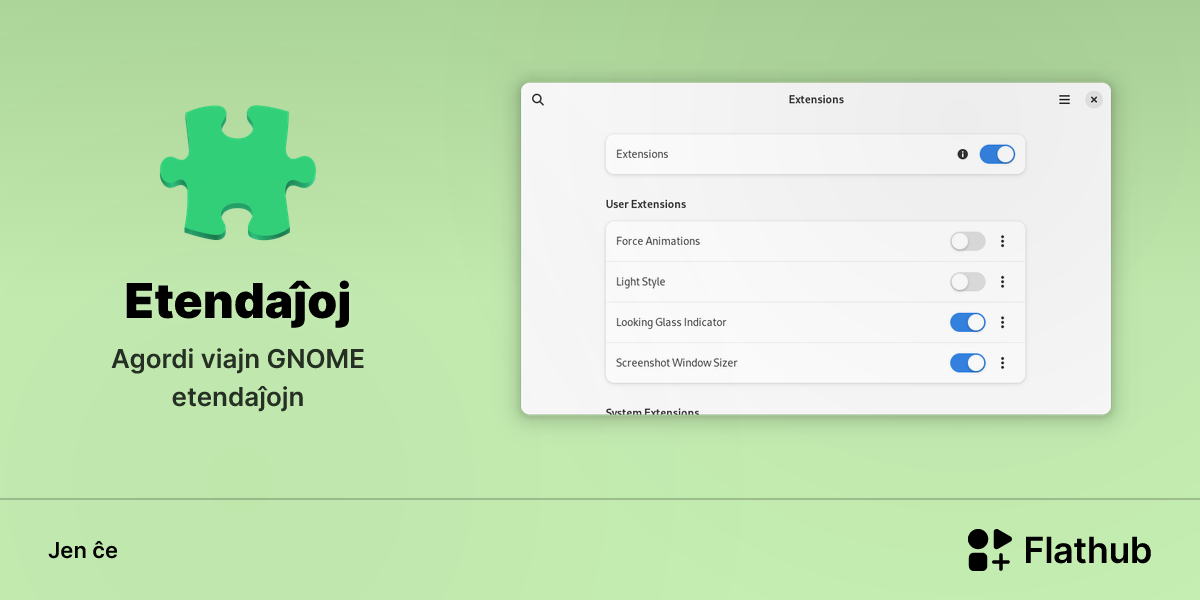 Instali Etendaĵoj sur Linux | Flathub
