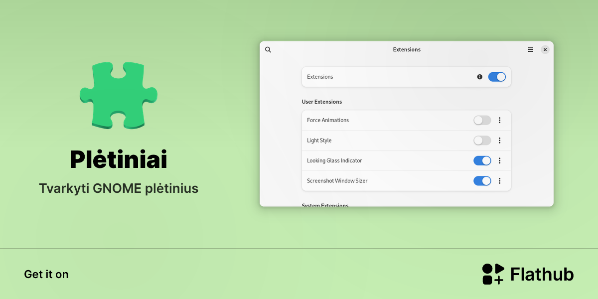 Install Plėtiniai on Linux | Flathub