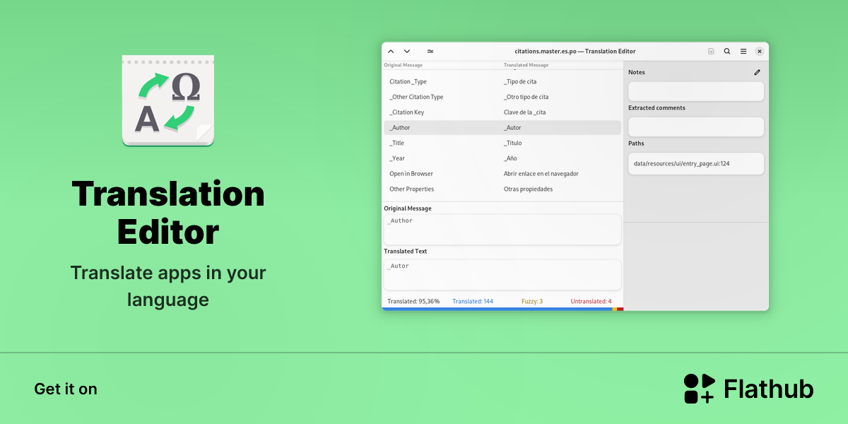 Install Translation Editor on Linux | Flathub