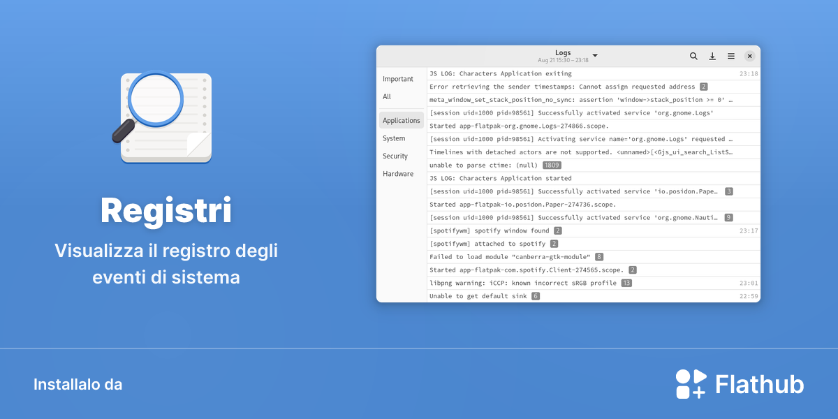 Installa Registri su Linux | Flathub