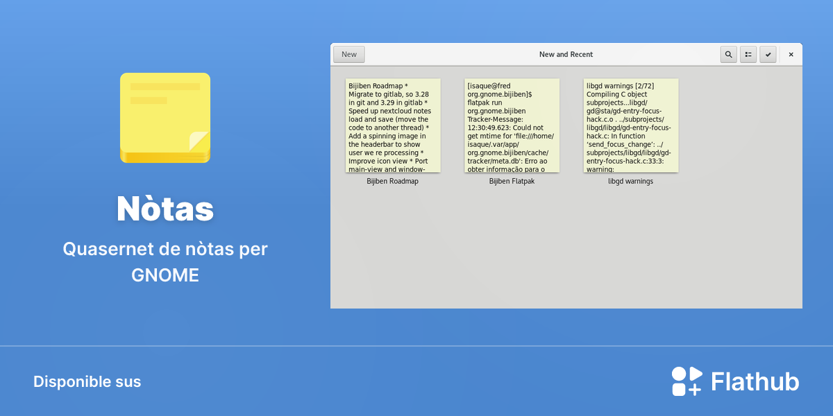 Installar Nòtas sus Linux | Flathub