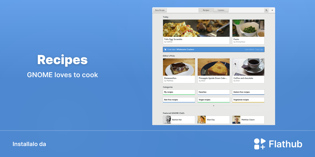 Installa Recipes su Linux | Flathub
