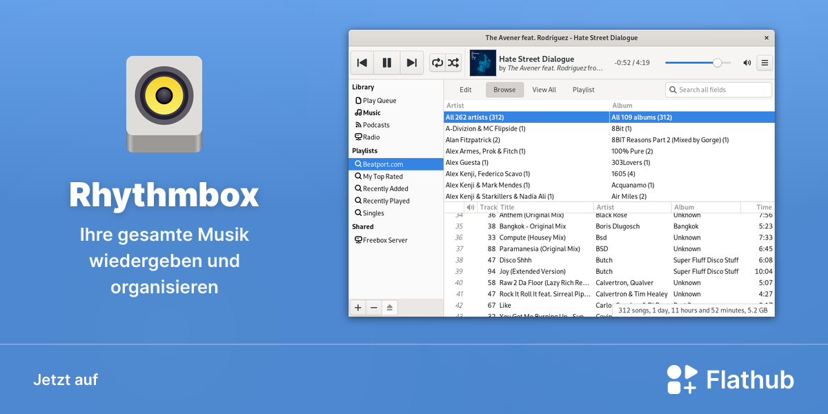 Rhythmbox auf Linux installieren | Flathub