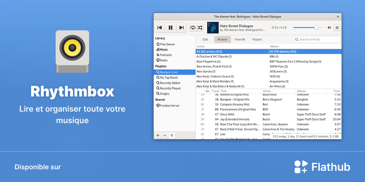Installer Rhythmbox sur Linux | Flathub