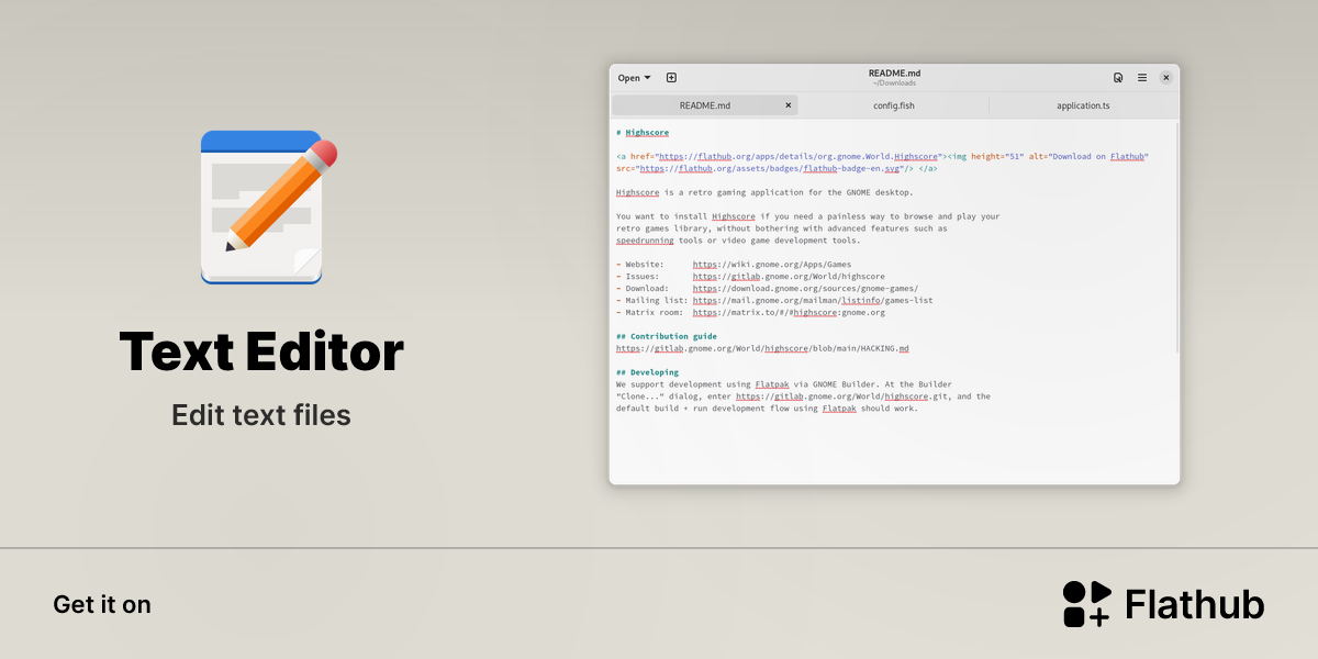 Install Text Editor on Linux | Flathub