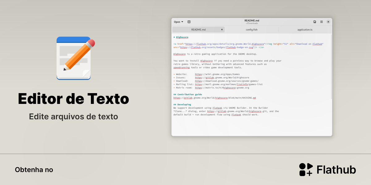 Instalar Editor de Texto no Linux | Flathub