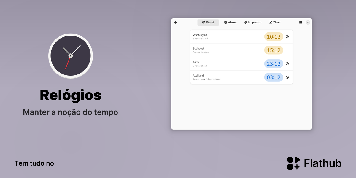 Instalar Relógios no Linux | Flathub