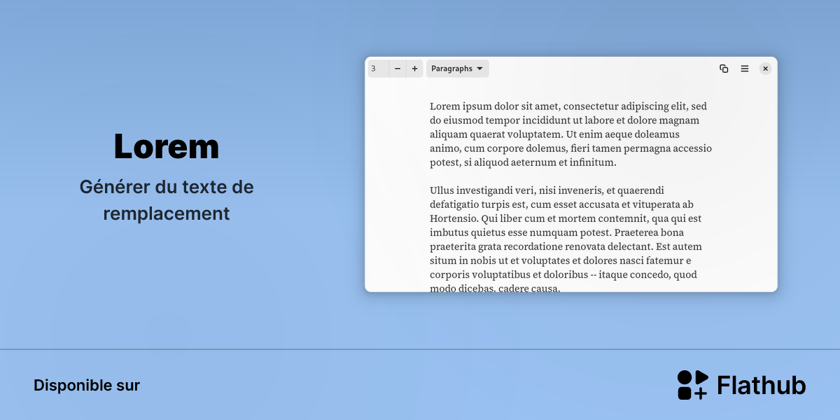 Installer Lorem sur Linux | Flathub