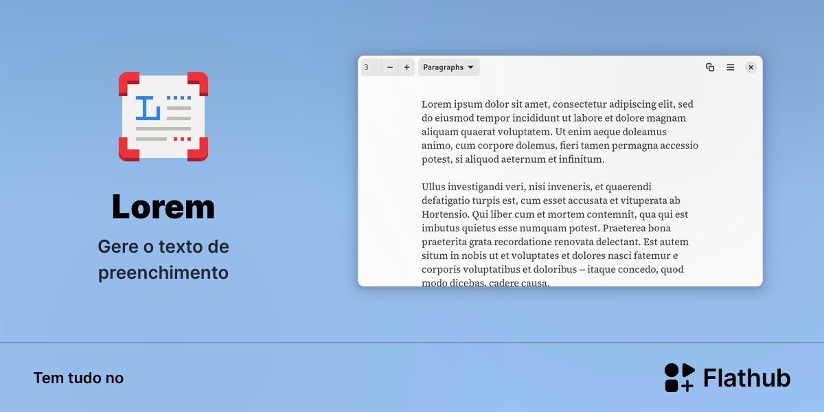 Instalar Lorem no Linux | Flathub