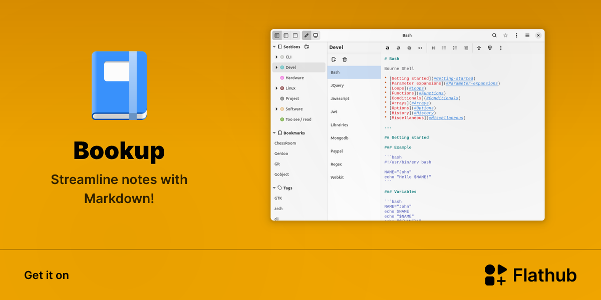 Install Bookup on Linux | Flathub