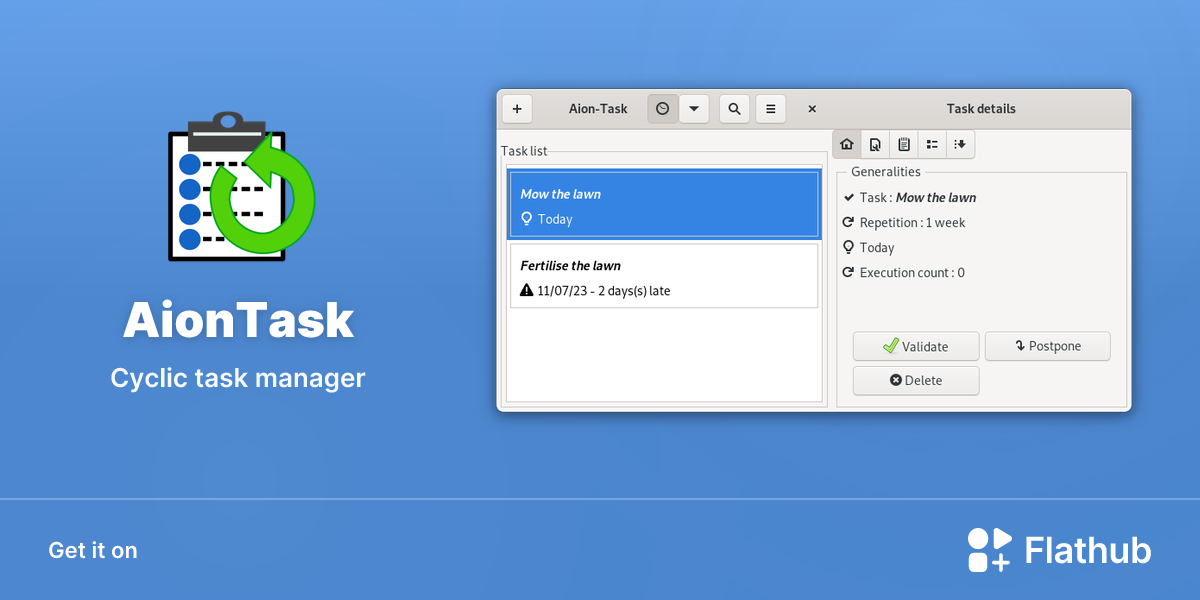 Install AionTask on Linux | Flathub