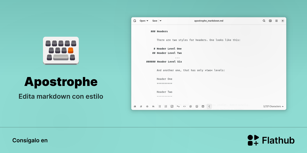 Instalar Apostrophe en Linux | Flathub