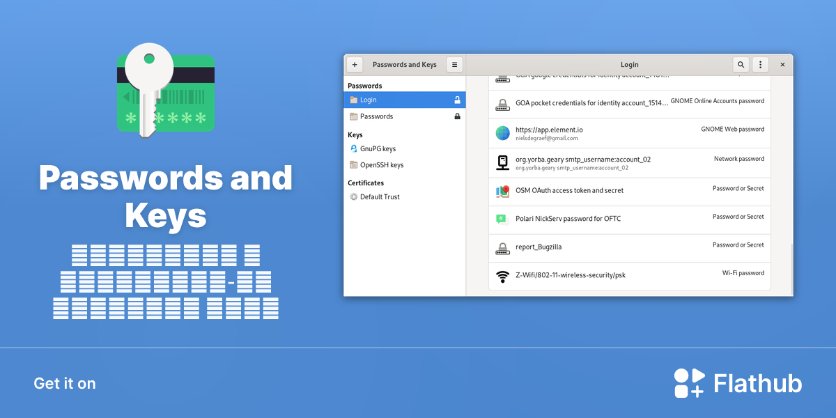 Install Passwords and Keys on Linux | Flathub