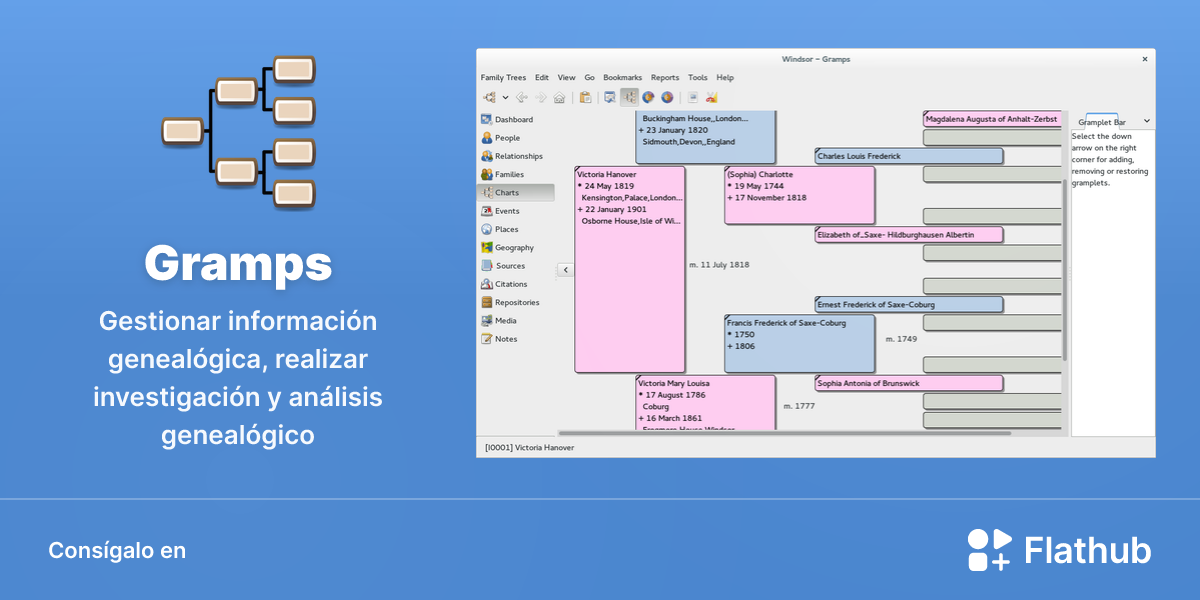 Instalar Gramps en Linux | Flathub