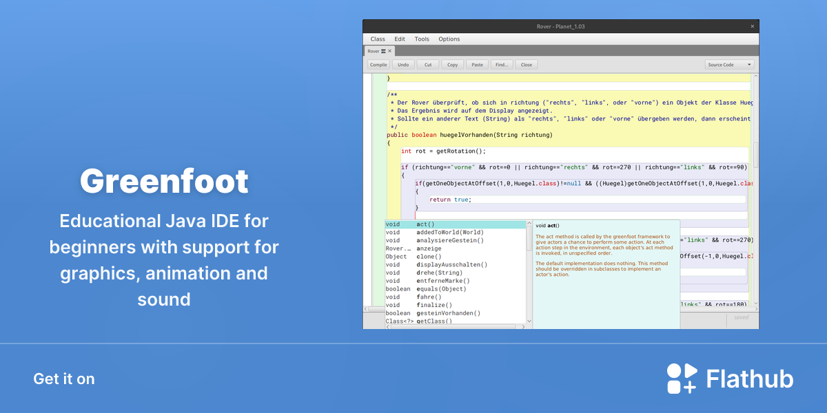 Install Greenfoot on Linux | Flathub