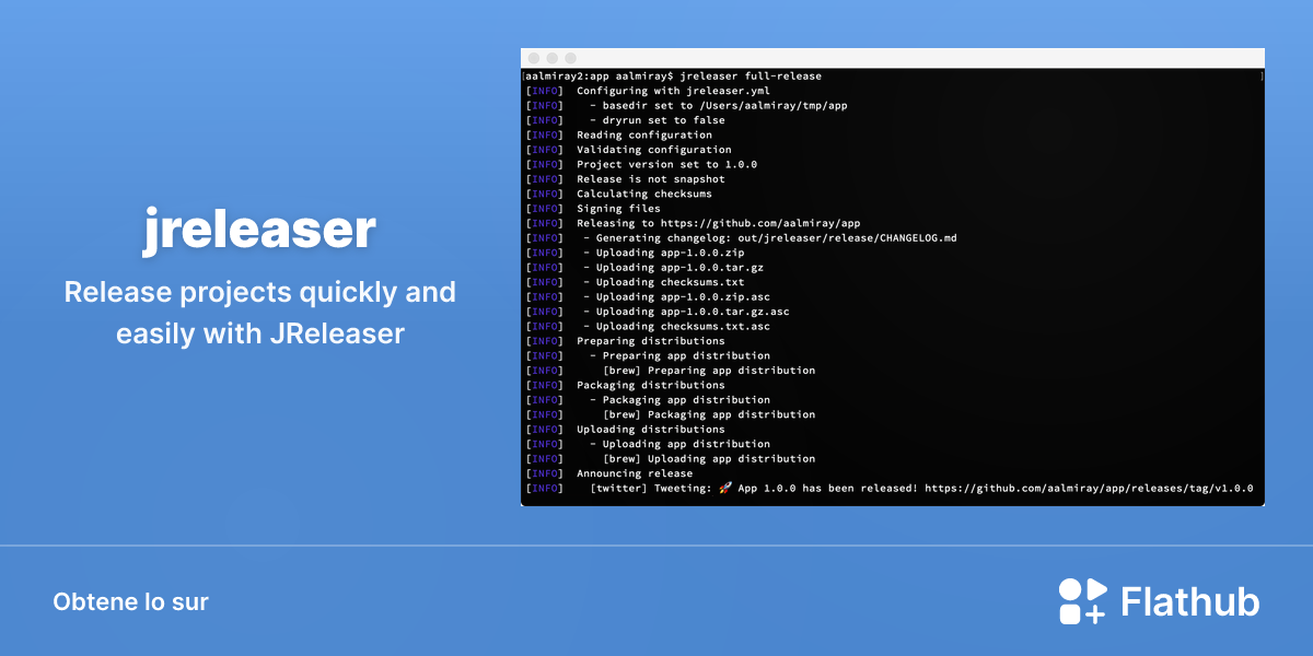 Installar jreleaser sur Linux | Flathub