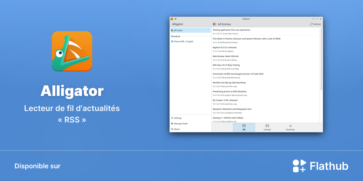 Installer Alligator sur Linux | Flathub