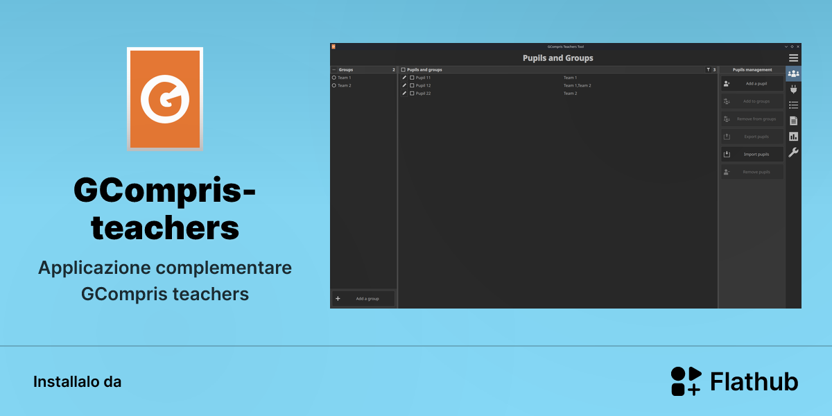 Installa GCompris-teachers su Linux | Flathub