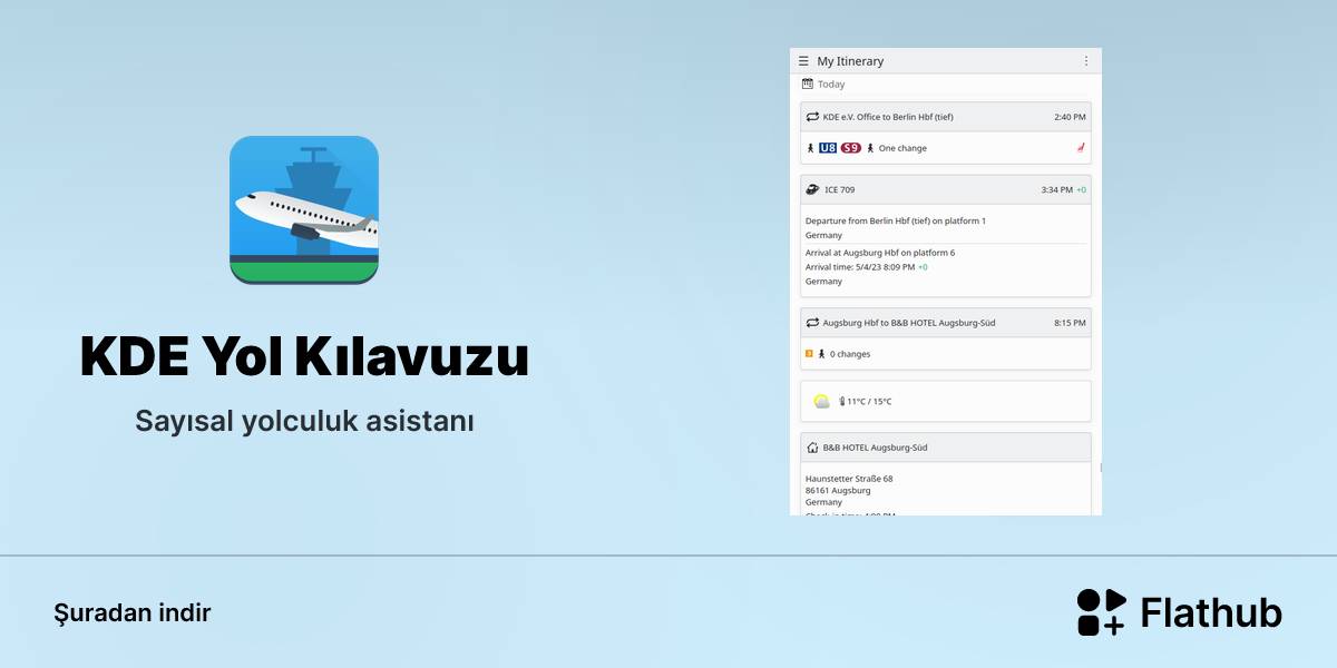 gKDE Yol Kılavuzu uygulamasını Linux'ta kur | Flathub
