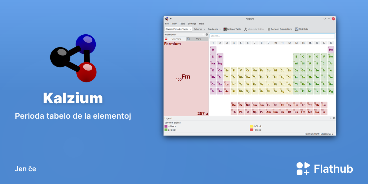 Instali Kalzium sur Linux | Flathub
