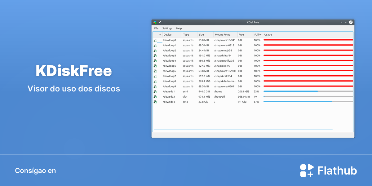 Install KDiskFree on Linux | Flathub