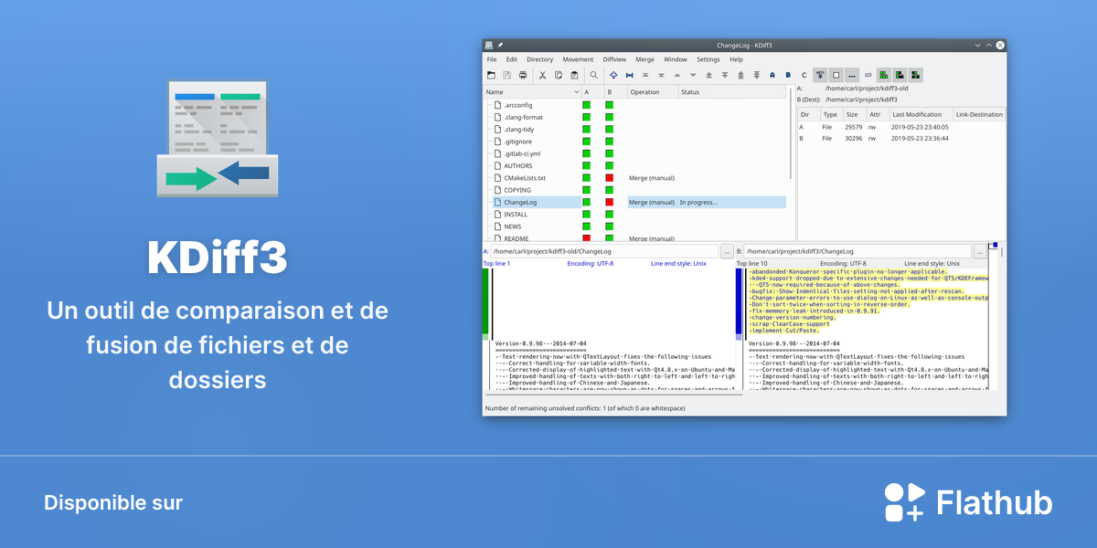 Installer KDiff3 sur Linux | Flathub