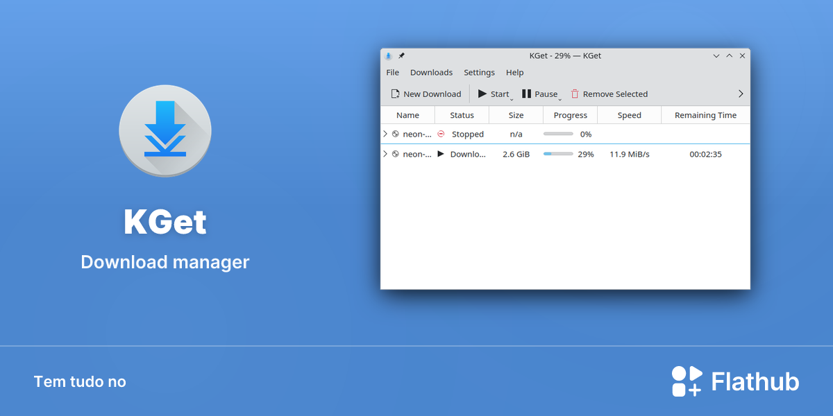 Instalar KGet no Linux | Flathub