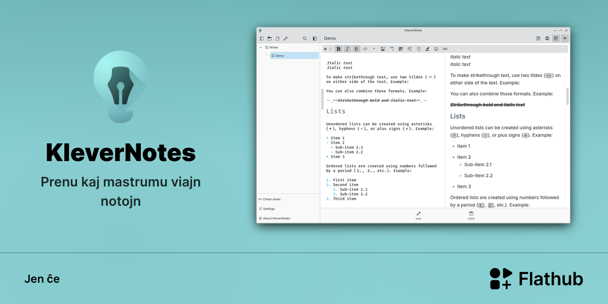Instali KleverNotes sur Linux | Flathub