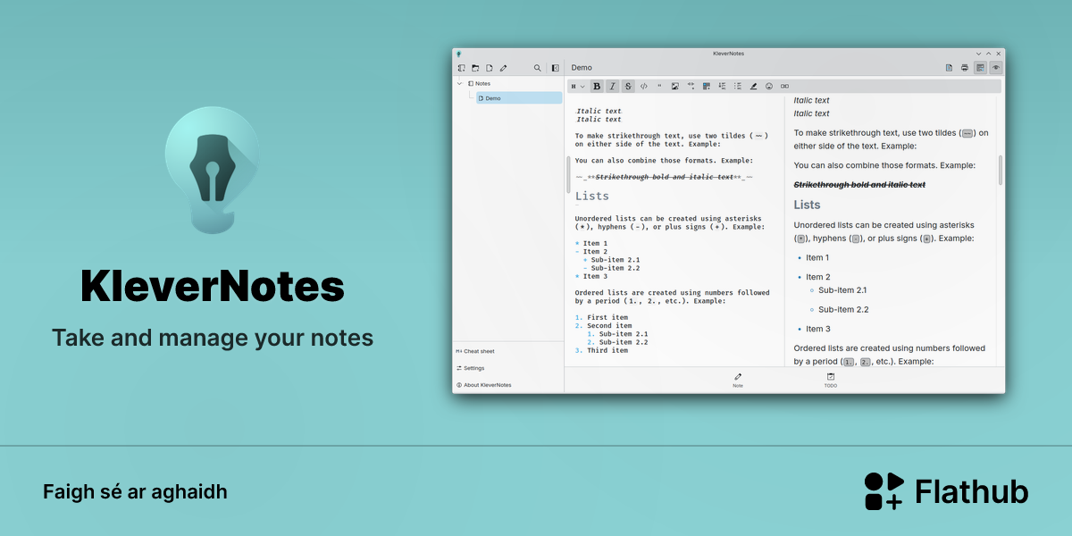 Suiteáil KleverNotes ar Linux | Flathub