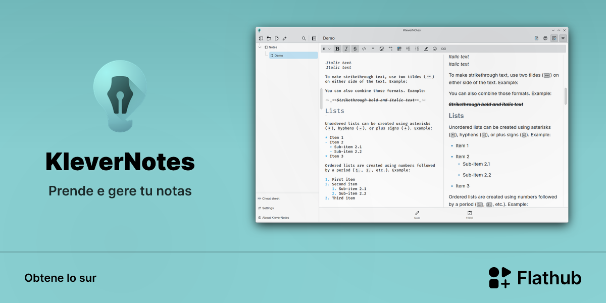 Installar KleverNotes sur Linux | Flathub
