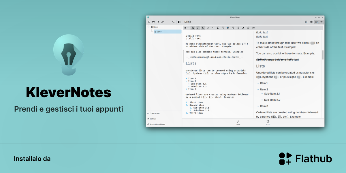 Installa KleverNotes su Linux | Flathub