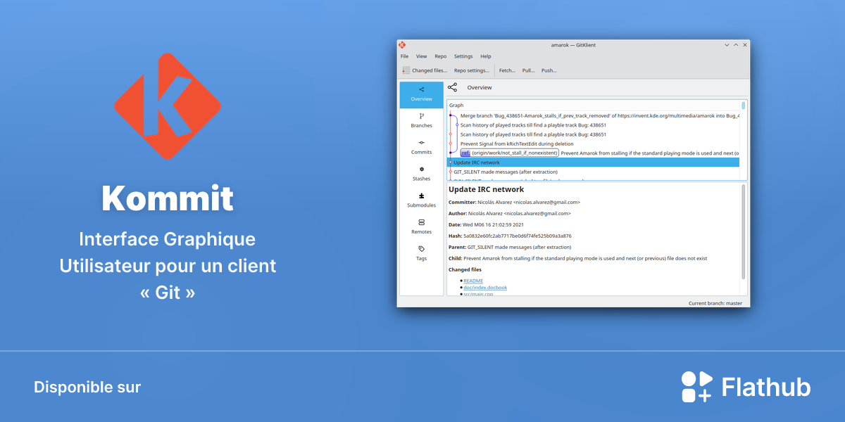 Installer Kommit sur Linux | Flathub