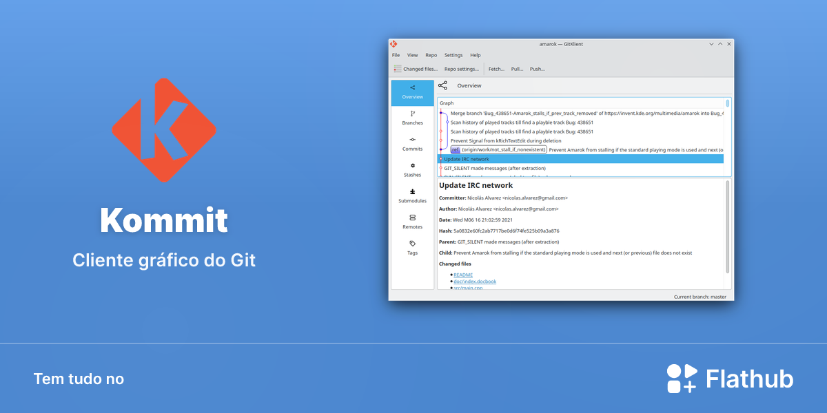 Instalar Kommit no Linux | Flathub