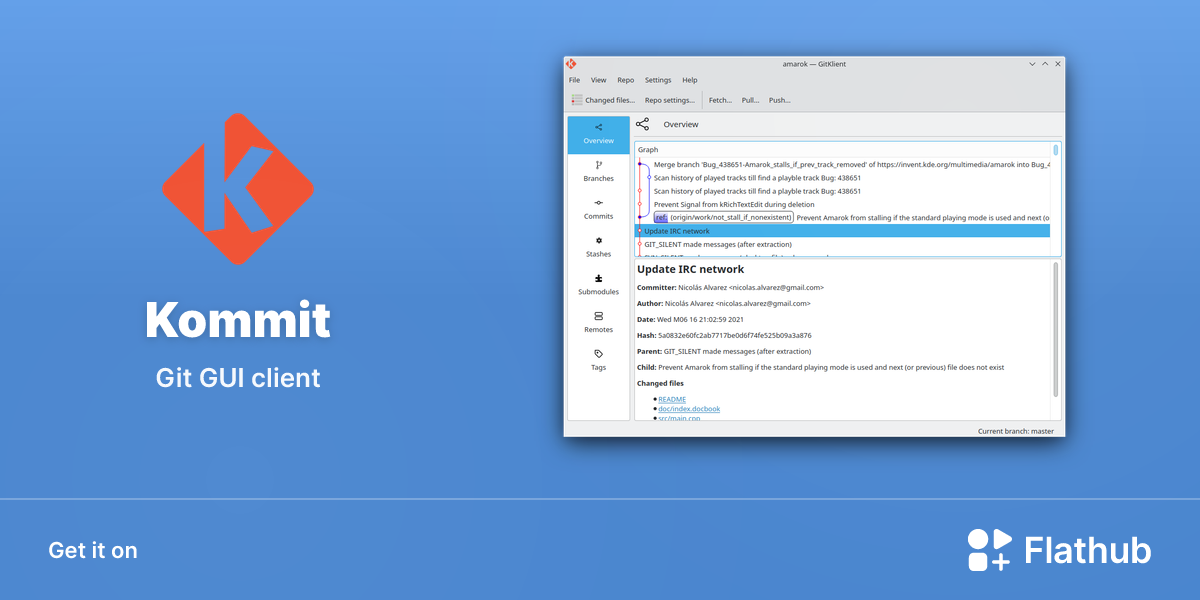 Install Kommit on Linux | Flathub