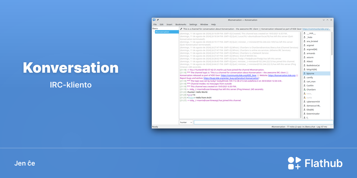 Instali Konversation sur Linux | Flathub