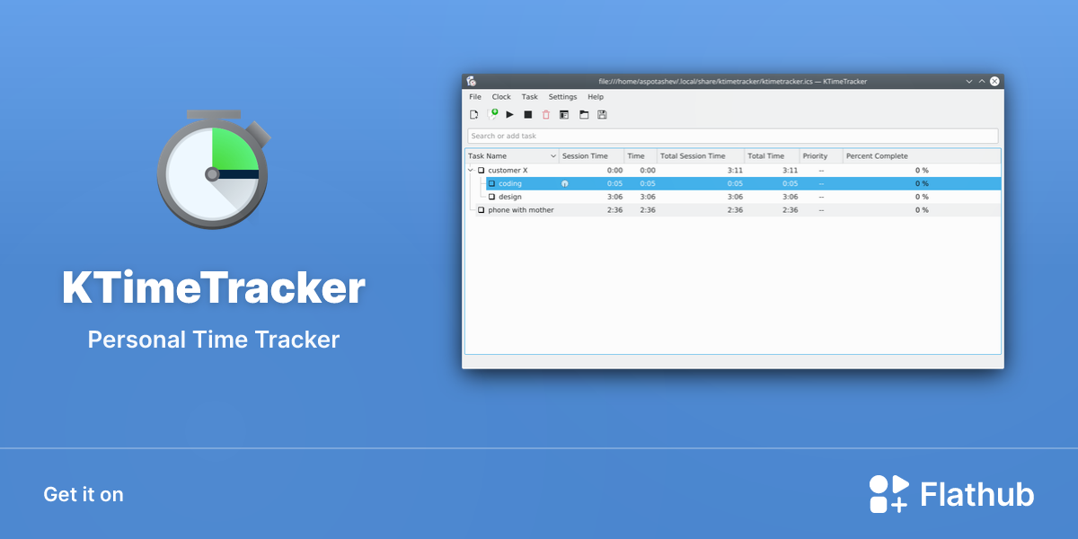 Install KTimeTracker on Linux | Flathub