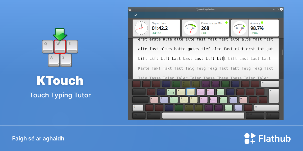 Suiteáil KTouch ar Linux | Flathub