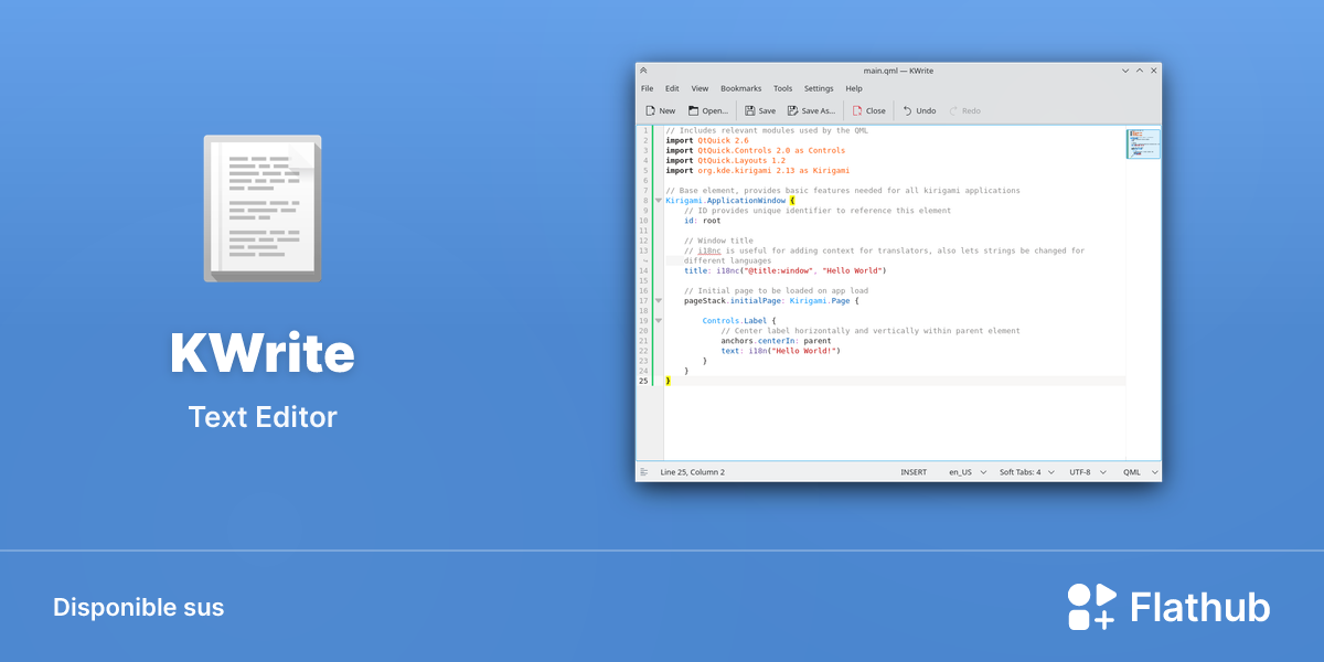 Installar KWrite sus Linux | Flathub