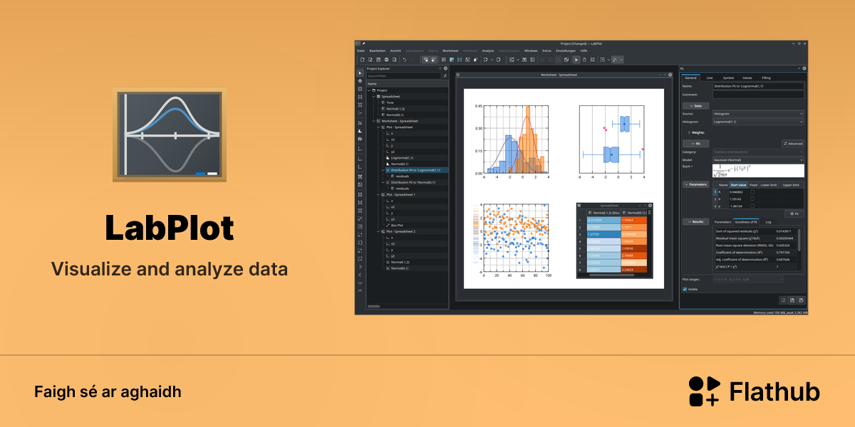 Suiteáil LabPlot ar Linux | Flathub