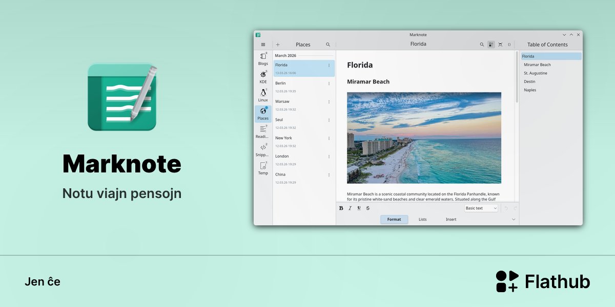 Instali Marknote sur Linux | Flathub