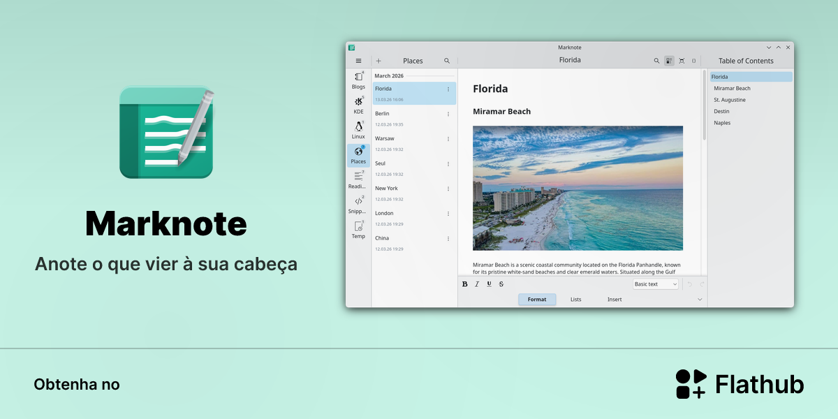 Instalar Marknote no Linux | Flathub