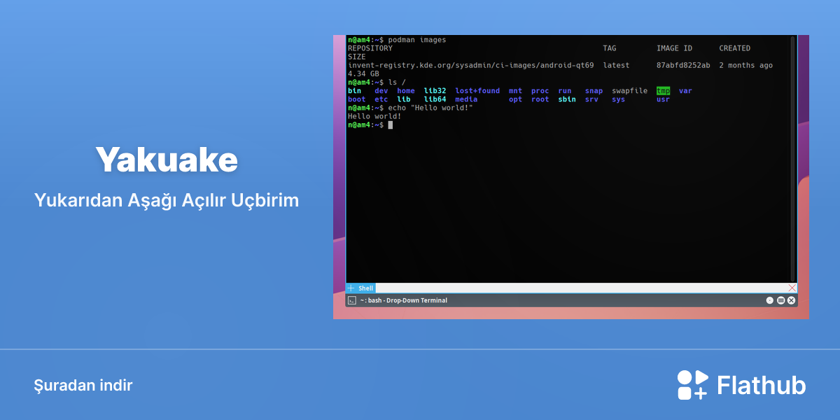 Yakuake uygulamasını Linux'ta kur | Flathub