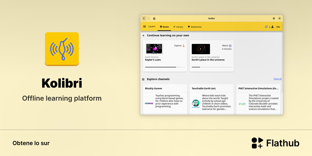 Installar Kolibri sur Linux | Flathub