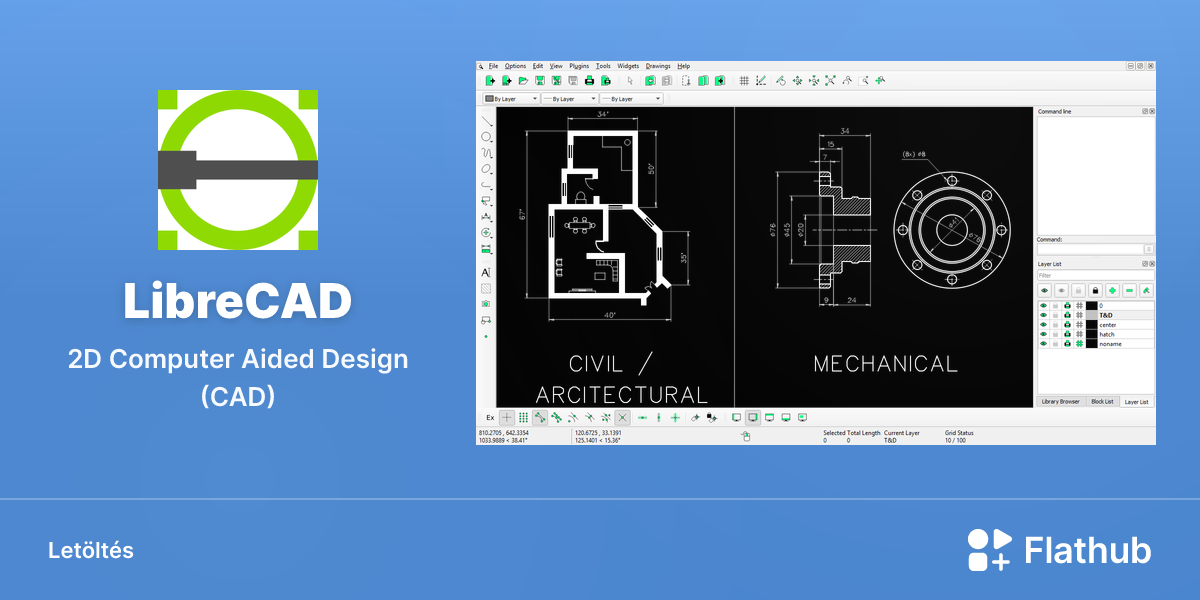 LibreCAD telepítése Linuxra | Flathub