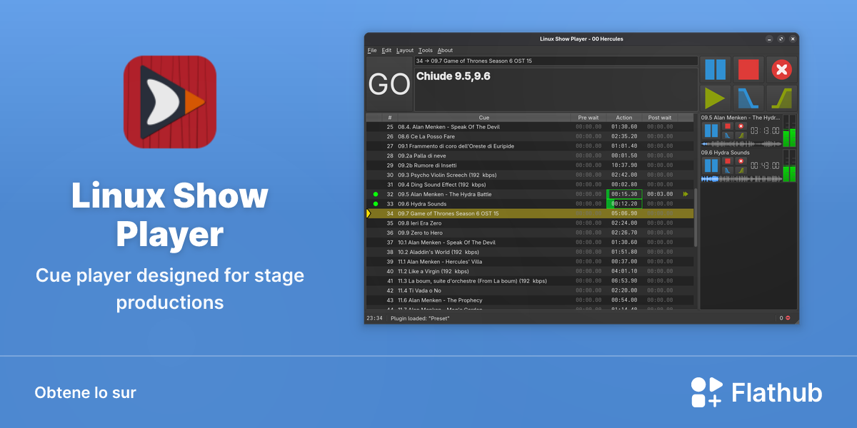 Installar Linux Show Player sur Linux | Flathub