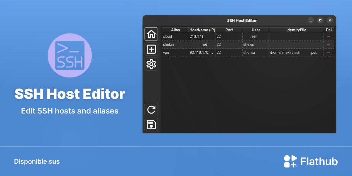 Installar SSH Host Editor sus Linux | Flathub